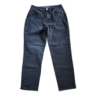 No Boundaries Womens Crop Jeans Size 9 Black Washed High Rise Stretch